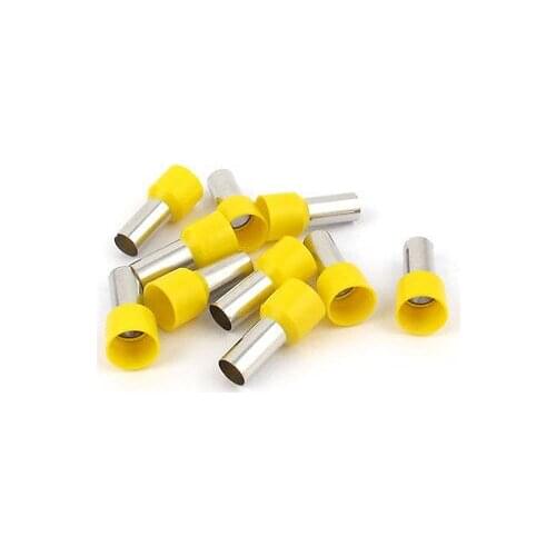10 Pcs Wire Crimp Connector Terminal Pre Insulated Ferrule Yellow E16-12 6AWG