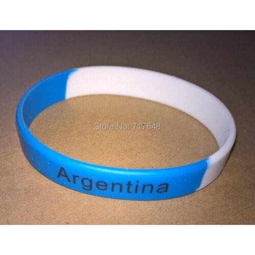 100pcs Segmented Argentina wristband silicone bracelets free shipping by FEDEX