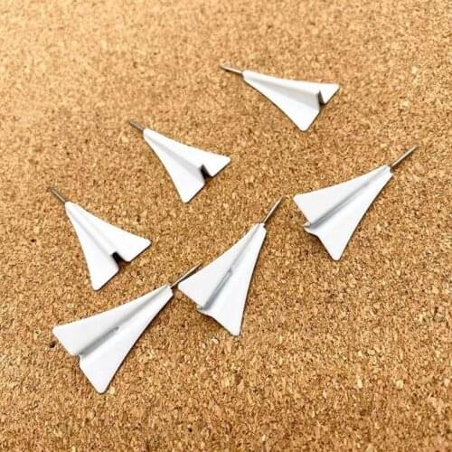 12 Pcs Creative 3D Airplane Push Pin Paper Photo Memo Document Steel Tack Postcard Pin for Cork Board Message Board Retailsale