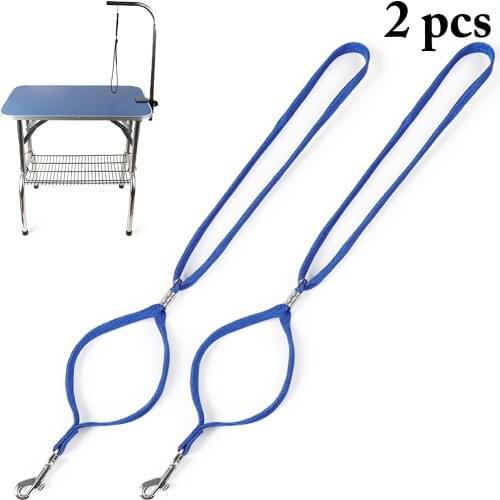48cm 2pcs Pet Grooming Loop Dog Grooming Dog Pet Cat Animal Loop Lock Clip Rope For Grooming Table Arm Bath Pet Traction