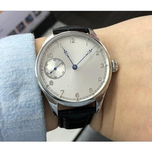 40mm Pilots watch no logo silvery dial Asian 6497 17 jewels Mechanical Hand Wind movement Mens Mechanical watches GR149-20