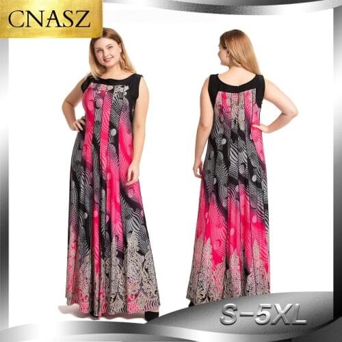 5032# Sleeveless Maxi Long Dresses Boho Summer Beach Plus Size Women Clothing