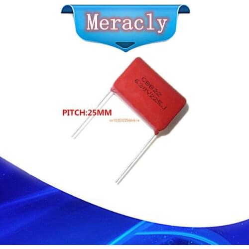 5pcs 630V 2.2UF 225J Pitch 25mm 4.7UF 475J PITCH 630V 5% DIP CBB Polypropylene film capacitor