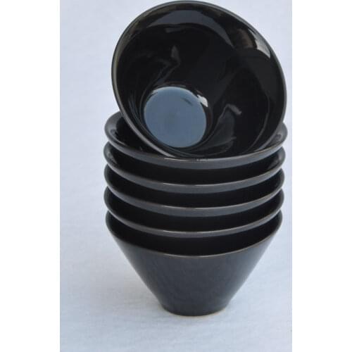 6pcs 65ml Retro Style Black Japanese Ceremonic Tea Bowl China Ceremic Bamboo-hat Kungfu Tea Cup Giftset Puerh Kungfu Cup