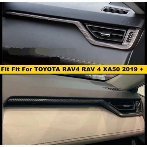 ABS Wood Grain / Carbon Fiber Central Control Instrument Panel Decoration Cover Trim For TOYOTA RAV4 RAV 4 XA50 2019 2020 2021