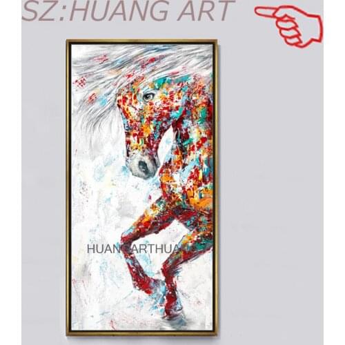 Large murals Unframed 100% of hand-painted oil painting Animal horse in all modern abstract art family adornment art wall