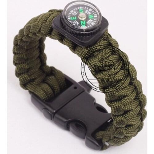 Outdoor survival whistle buckle bracelet mountaineering camping emergency compass survival Bracelet