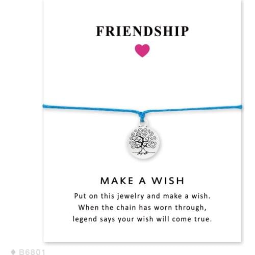 Girls Friendship Engagement Wedding Bridesmaid Silver Swallow Baby Birds Branch Make a Wish Tree of Life Bracelets for Women