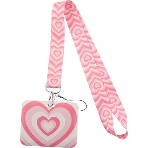 CB495 Funny Cartoon Lanyard Credit Card ID Holder Bag Student Women Travel Bank Bus Business Card Cover Badge Accessories Gifts