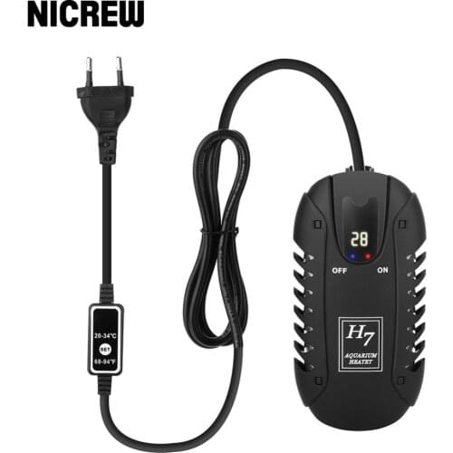 NICREW Submersible Digital Aquarium Heater with Intelligent LED Temperature Display for Fish Tank Temperature Adjustment 25W 50W