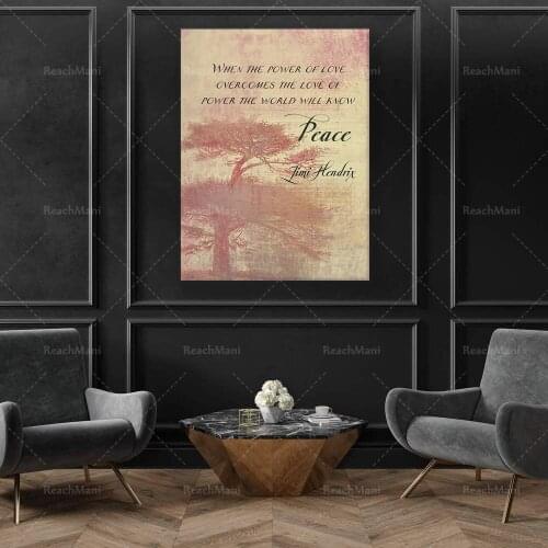 Jimi Hendrix Quote: When the power of love overcomes the love of power the world will know peace. Empowerment Humanity Art