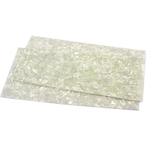 2x Handmade Celluloid Guitars Head Stock Veneer Plates Acoustic Folk Guitar Decoration Protection White