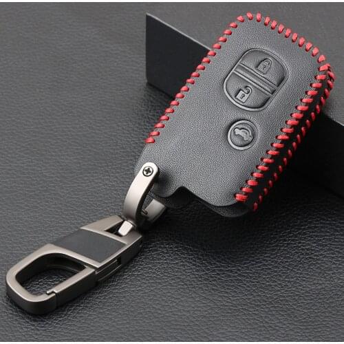 Leather Car Key Case For Toyota Land Cruiser Prado 150 Avensis Prius Crown For Subaru Forester XV Cover Remote Fob Protector