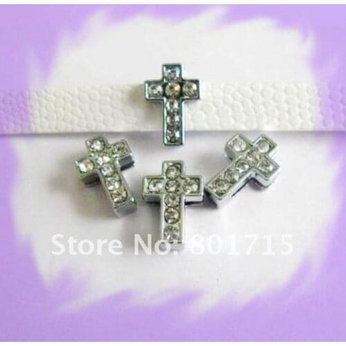 Cross fit 8mm wristband petcollar keychain Jewelry Findings 10pcs Internal Dia. 8mm slide Charms