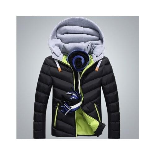 Winter Jacket Men Hat Detachable parka men Thick Warm Cotton-Padded Jackets CoatsHooded Collar Plus Size 4XL