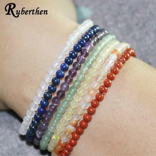 Ruberthen Balance Bracelet Set Mini Gem Stone Energy Bracelets 7 Chakra Yoga Bracelet 7 Pieces Bracelet Best Birthday Gift