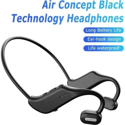 Bone Conduction Headphones Bluetooth-compatible Wireless Waterproof Comfortable Wear Open Ear Hook Light Weight Sports Earphones