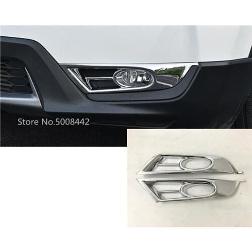 For Honda CRV CR-V 2017 2018 2019 2020 car body head front fog light lamp frame stick styling ABS Chrome cover trim 2pcs