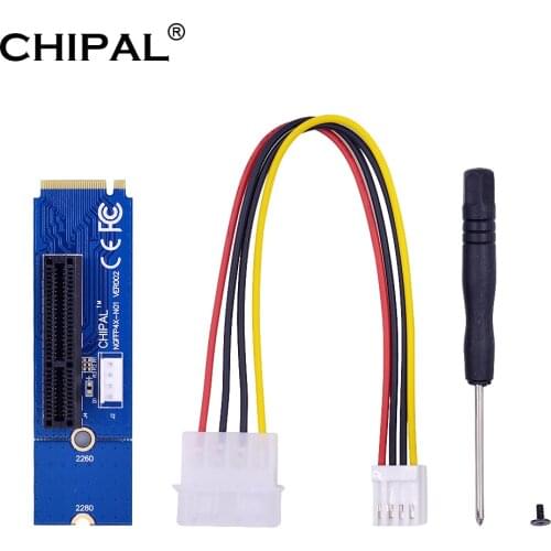 CHIPAL PCI-E 4X 1X to NGFF M.2 Transfer Card Converter M2 M Key to X4 X1 Adapter for PCIE 1X to 16X Riser Card For GPU