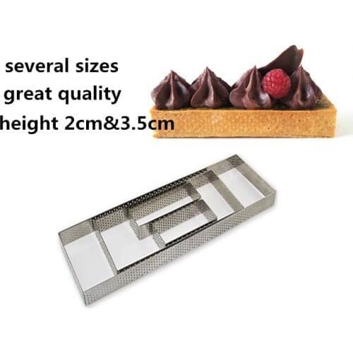 Fruit pie circle Rectangular shape stainless steel 304 perforated tart ring quiche ring tart pan pie ring with hole