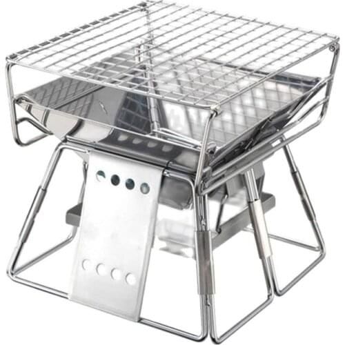 Portable Folding Bbq Grill Mini Home Outdoor Camping Accessories Stainless Steel Barbecue Grill Markdown Sale Camping Supplies