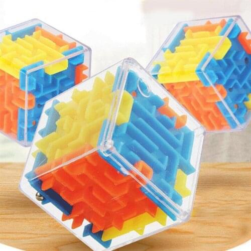 Six-sided Maze Transparent Cube Maze Educational Toys Cube Rolling Ball Game Cubes Maze Toys for Children Educational
