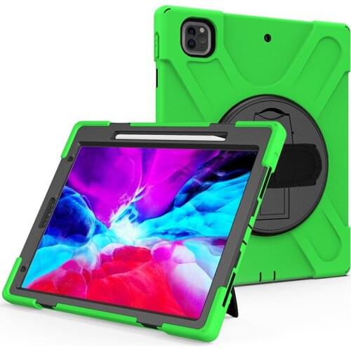 Drop Resistance Silicone Case for iPad Pro 12.9 2021 Kids Case Pro 12.9 2020 2018 Shockproof Cover with Rotatable Hand Strap