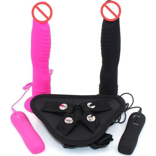 Silicone Strap on Dildo Sex Toys Strapon Lesbian Vibrator 7 Vibrating Adult 3 Size Penis Suction Cup Dildo for Women