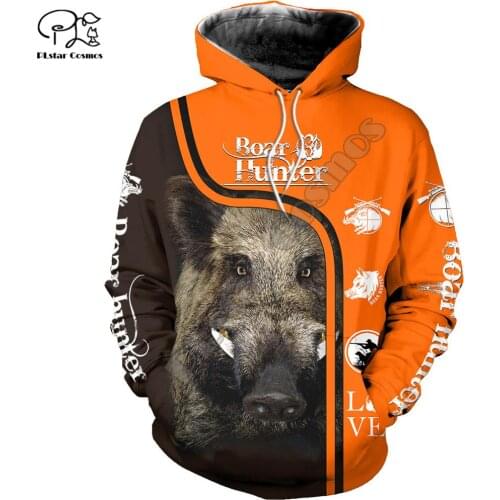 Men Unisex Boar hunting print 3d hoodies Bow Hunter Sweatshirts zipper jacket tracksuit women Pullover harajuku streetwear Coat