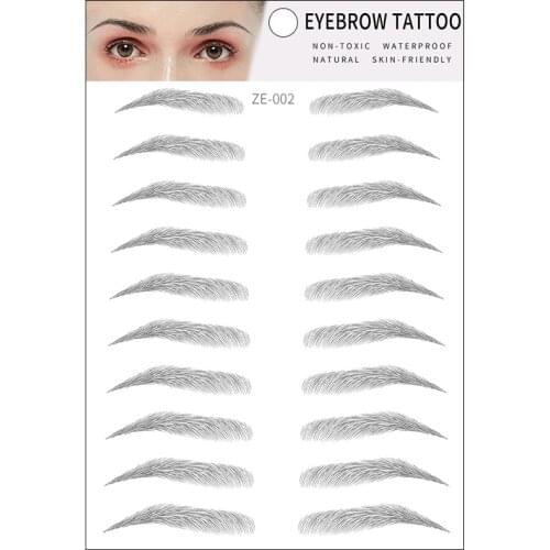6D Tattoo Eyebrow Sticker Simulated Tattoo False Eyebrow Sticker Waterproof Semi-Permanent Natural Eye Brow Paste Makeup Tools