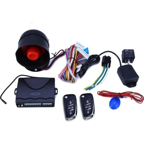 Universal DC12V Auto Car Alarm Systems Auto Remote Central Kit Door Lock Vehicle Keyless Entry with Remote Control Siren Sensor