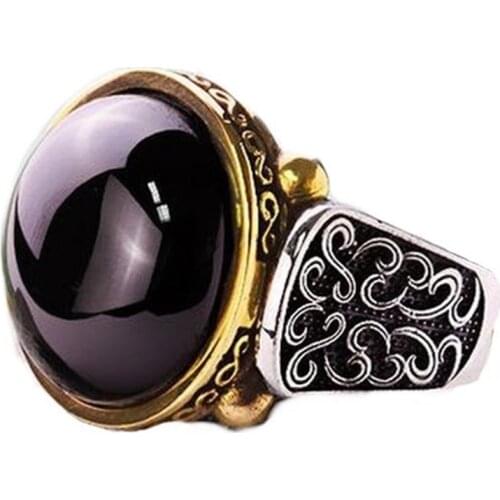 Vintag Natural Black Sapphire Gemstone Ring Anniversary Christmas Gift Engagement Bride Wedding Promise Ring