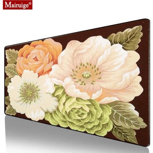 Vintage Persian Rug Flower Mouse Pad XXL Gamer Desk Mat Large Keyboard Pad Gaming MousePad 90x40cm/70x30cm for Laptop Table Pads