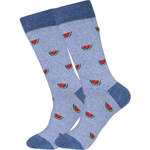 Funny Mens Watermelon Fruit Dress Socks New Cute Unisex Stripes Long Sock For Couple