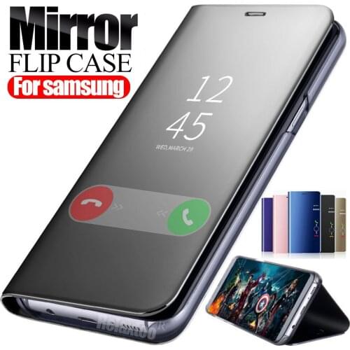 Mirror Leather Flip Case For samsung galaxy A50 A70 A30 A20 A20E A60 A40 A10 2019 stand cover on the sumsung a 30 50 70 40 coque