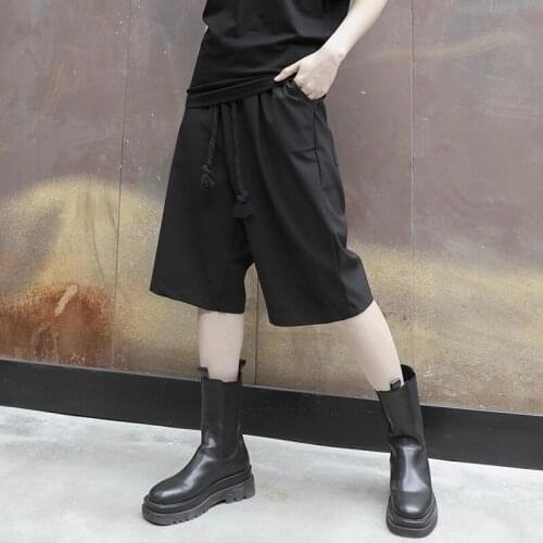 Lady summer yamamoto dark new Japanese department of casual high waist loose contracted large size seven points wide leg pants