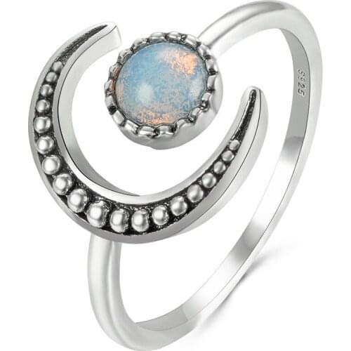 Gold Silver Color Moon Sun Open Ring Design Cute Fashion Jewelry for Women Girl Child Gifts Adjustable