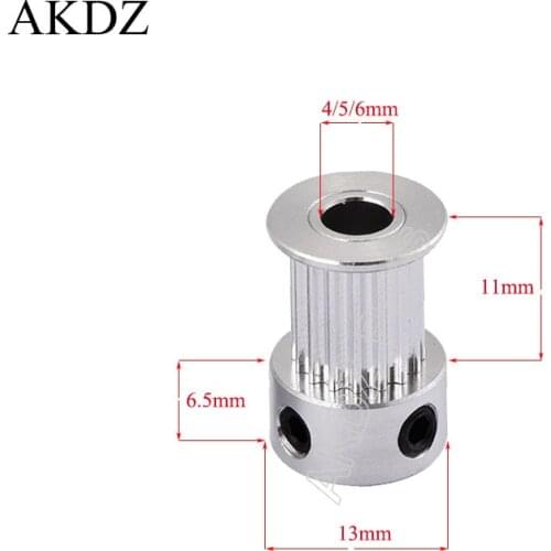 GT 16 teeth 2GT Timing Pulley Bore 4/5/6mm for GT2 Open Synchronous Belt Width 6mm/9/10mm Small Backlash 16Teeth 16T