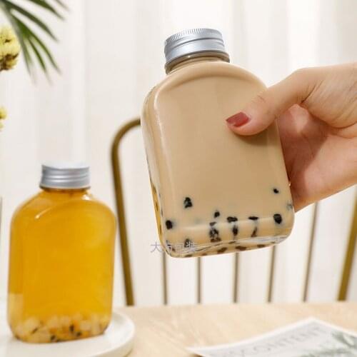 10pcs Net red 350ml aluminum cover PET cold drink plastic bottles ice coffee bubble tea cup juice milkshake yogurt wine bottles