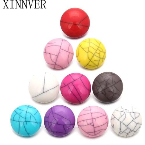 10pcs/lot Random Mixed Color Alloy Resin 18mm Snaps Buttons Fit Xinnver Snap Bracelets DIY Fashion Snap Jewelry Findings