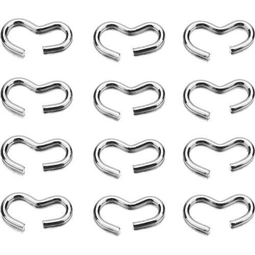 100Pcs Stainless Steel B-Shaped Buckle Bracelet Necklace Pendant Connector Bail Clasps Claw Charms Bracelet Hooks Crimps End Jew