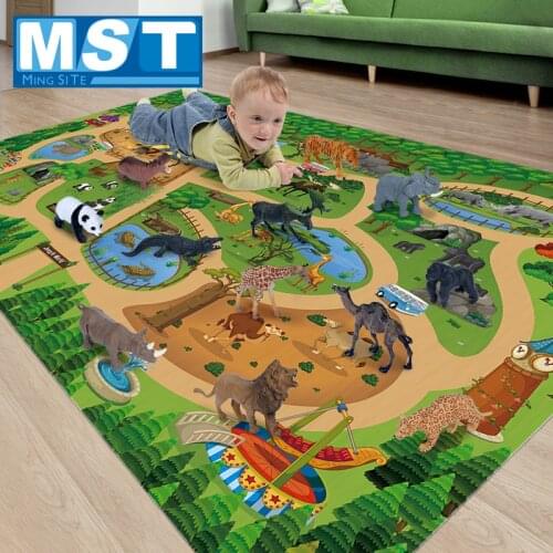 12pcs Simulation Animal Model + Play Mat Toys Kids Rug Developing Baby Crawling Mat Toys Biology Education Learning Toys