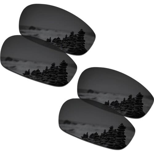 SmartVLT 2 Pairs Polarized Sunglasses Replacement Lenses for Oakley Split Jacket Stealth Black and Stealth Black