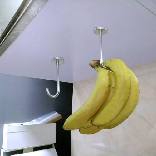 2Pcs Banana Hanger Banana Hook Banana Organizer (Stainless Steel) Under Cabinet