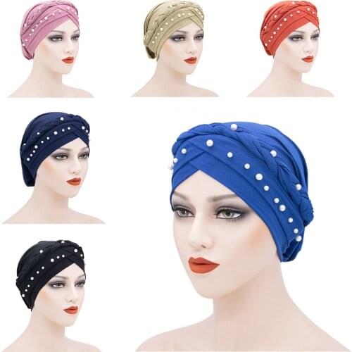 2020 Fashion Muslim Wrap Turban Hijab Luxury Hair Accessories For Women Bandana Designer Cute Crystal Linen Diamond Turbans