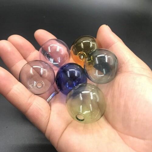 25mm colorful glass globe pendant round ball glass bottle vial pendant accessories findings handmade wedding decor gift 50pcs