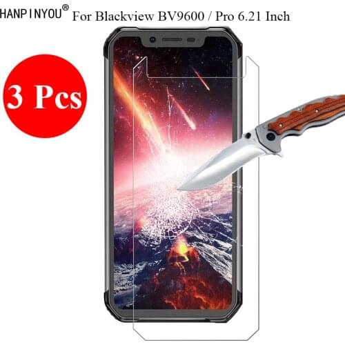 3 Pcs/Lot New 9H 2.5D Tempered Glass Screen Protector For Blackview BV9600 / Pro BV9600Pro 6.21" Protective Film + Clean Tools