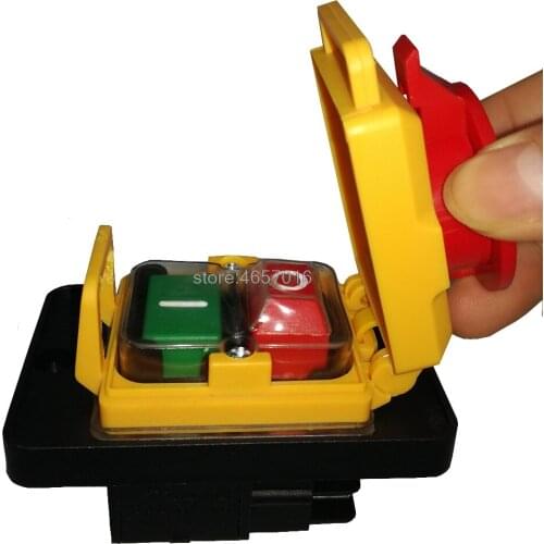 KJD12 250V 4-Pin Start Stop No Volt Release Push Button Switch NVR Common to Woodshop and Metalwork Machines