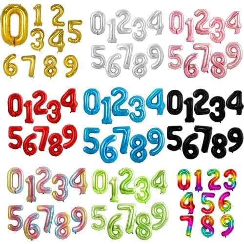 40 Inch Big Foil Birthday Balloons Helium Number Balloon 0-9 Happy Birthday Wedding Party Decorations Shower Large Figures globo