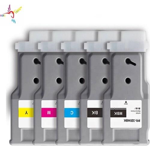5Pcs/Set 300ML Empty Compatible PFI 320 Compatible Ink Cartridge with Chip For Canon TM-200 205 300 305 Printers